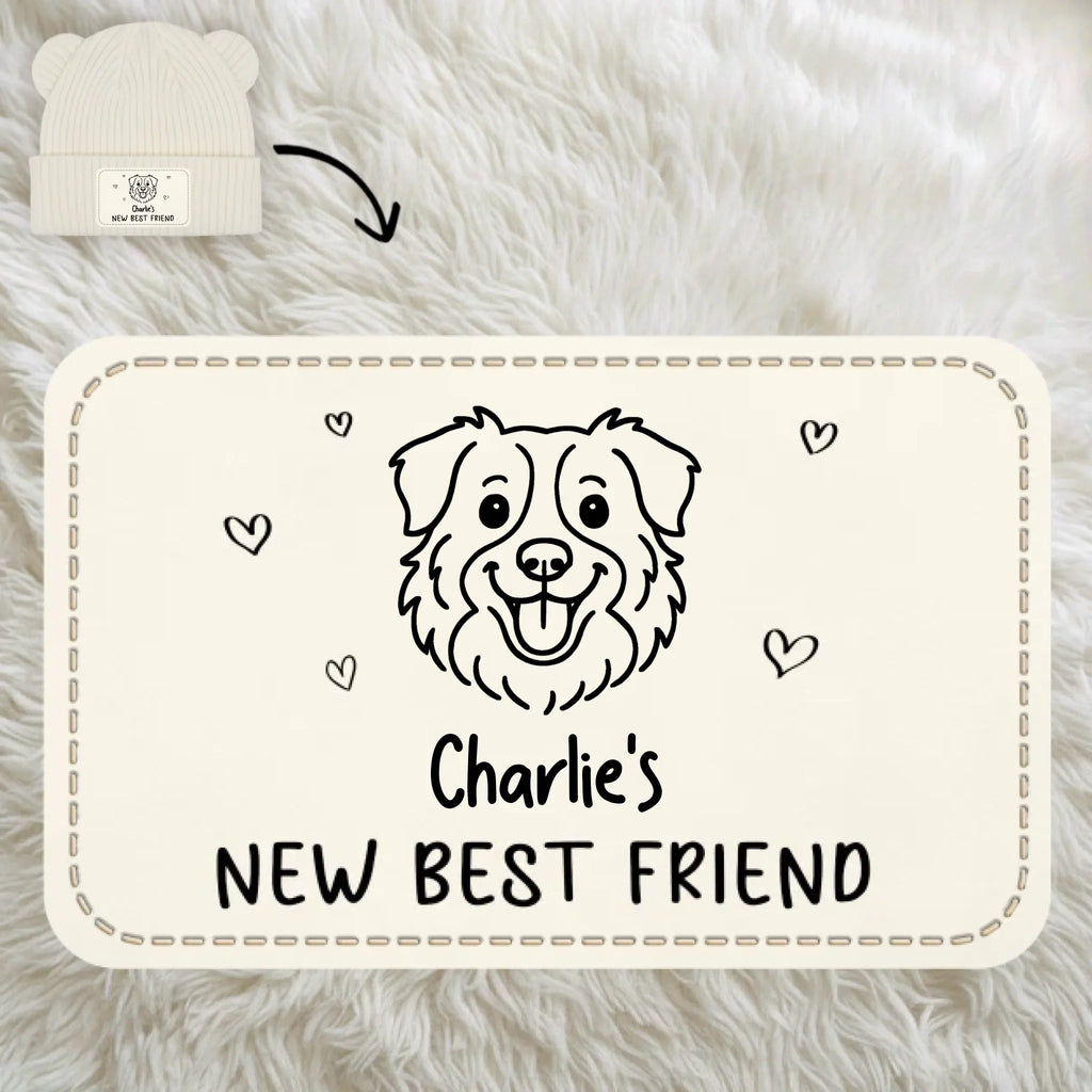 Amslols - Custom Baby Beanie & Mittens Set – “A Tiny Spark Lights Our World” Personalized Newborn Gift for Baby Shower, Gender Reveal, or New Parents